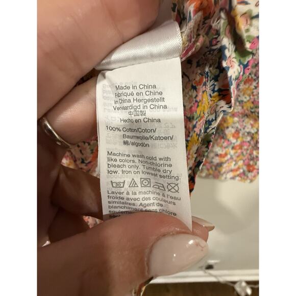 J Crew Liberty Ruffle Button Up Shirt Libby Floral Size XXS 2320 - Picture 7 of 11